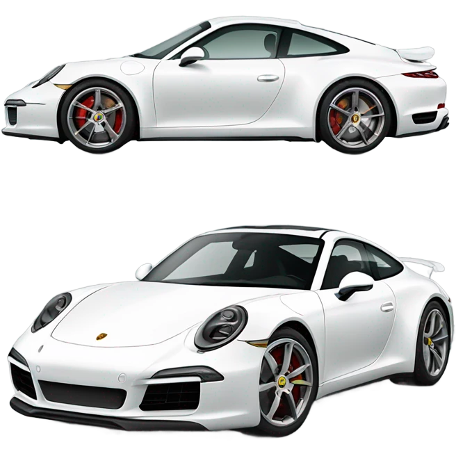 white new Porsche 911  emoji