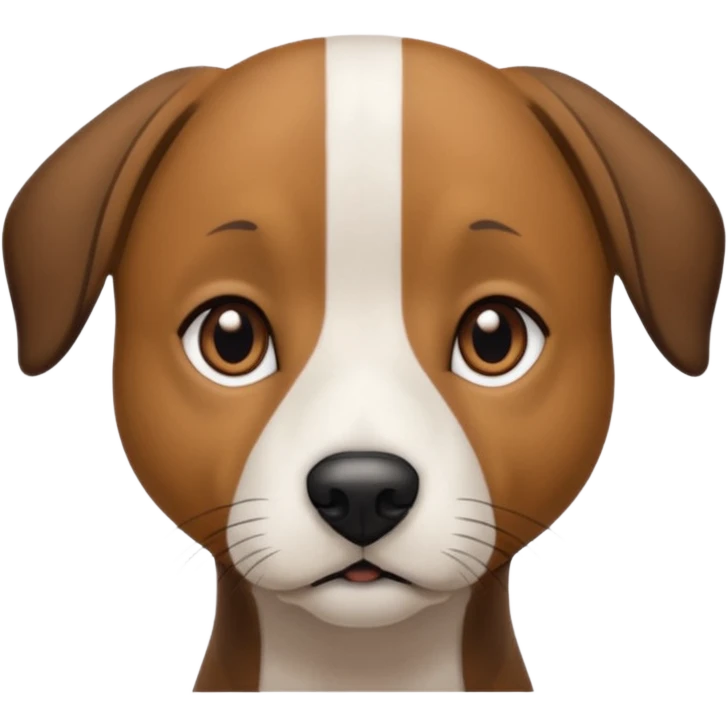 Mountain cur dog with white face black nose and brown ears emoji