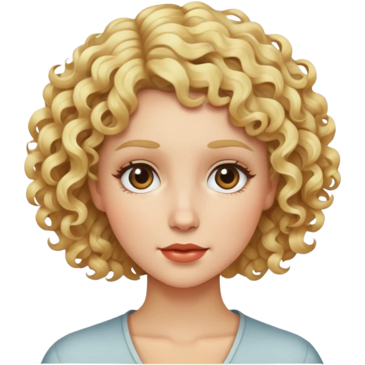 Madre pelo rizado rubio corto emoji