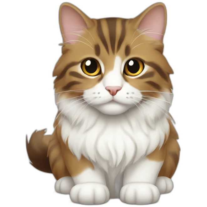 Norwayjan Forest cat white brown emoji