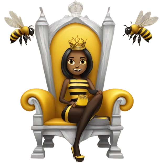 Queen bee on throne emoji