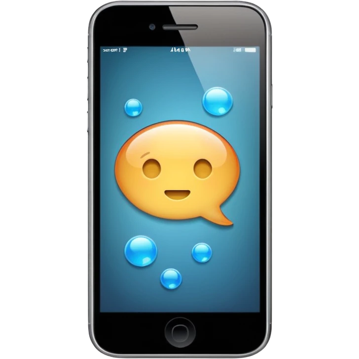 an iphone 16 where we can see bubble speech on the screen emoji