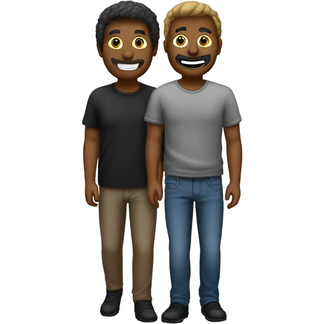 Due amici maschi con maglia nera emoji