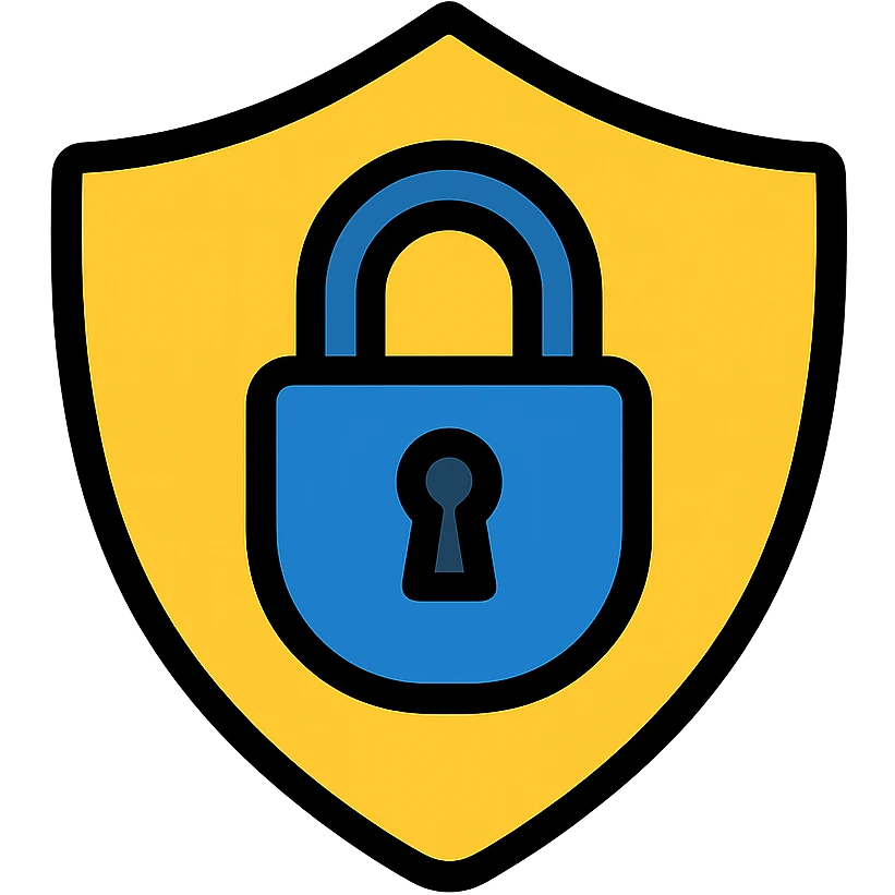 privacy symbol with lock and shield emoji