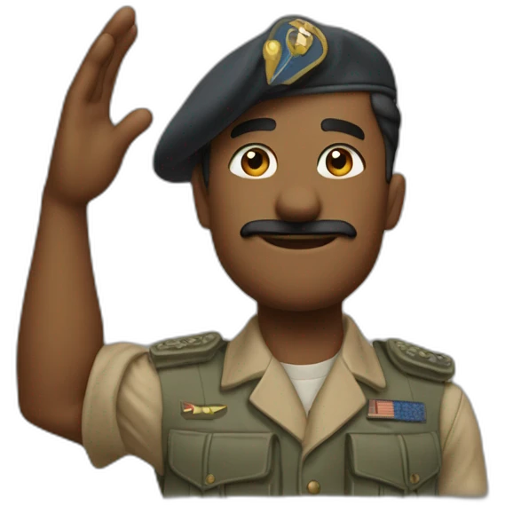 A man salutes wjth his hand like a soldier sol emoji