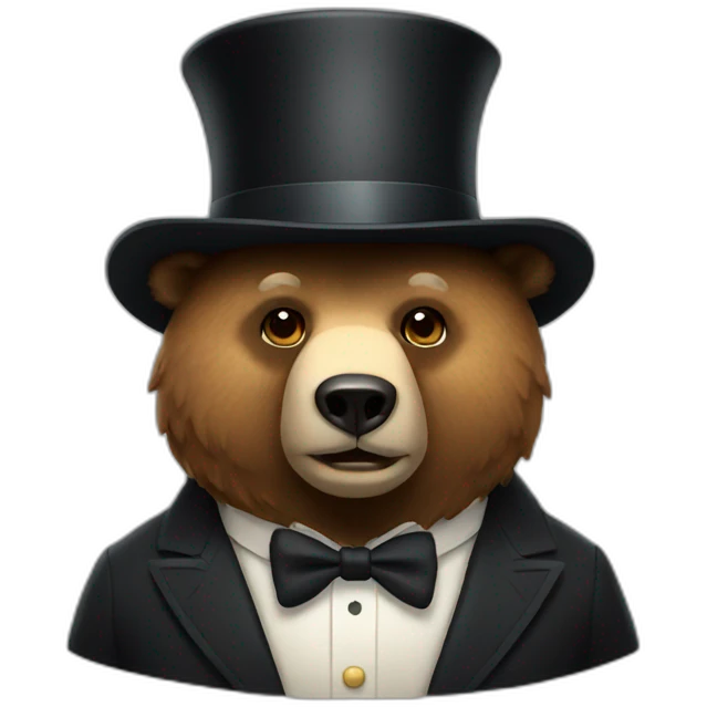 bear wearing a top hat emoji