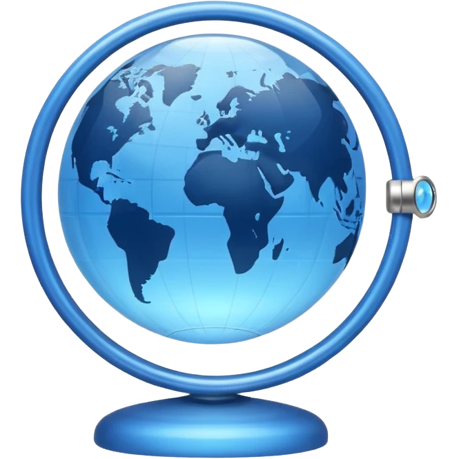 small globe with subtle time-zone ring emoji