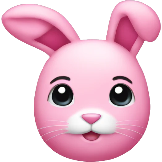 Pink plushie bunny emoji