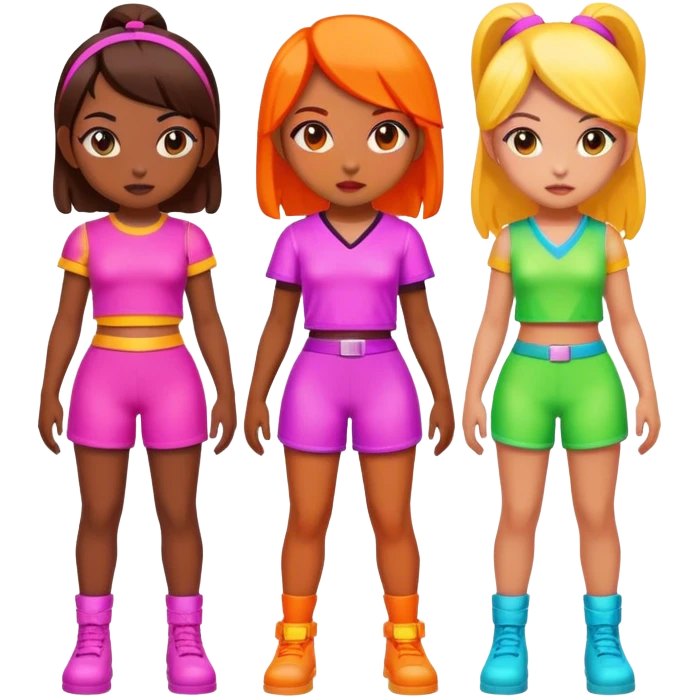 Spice girls video game, five girls emoji