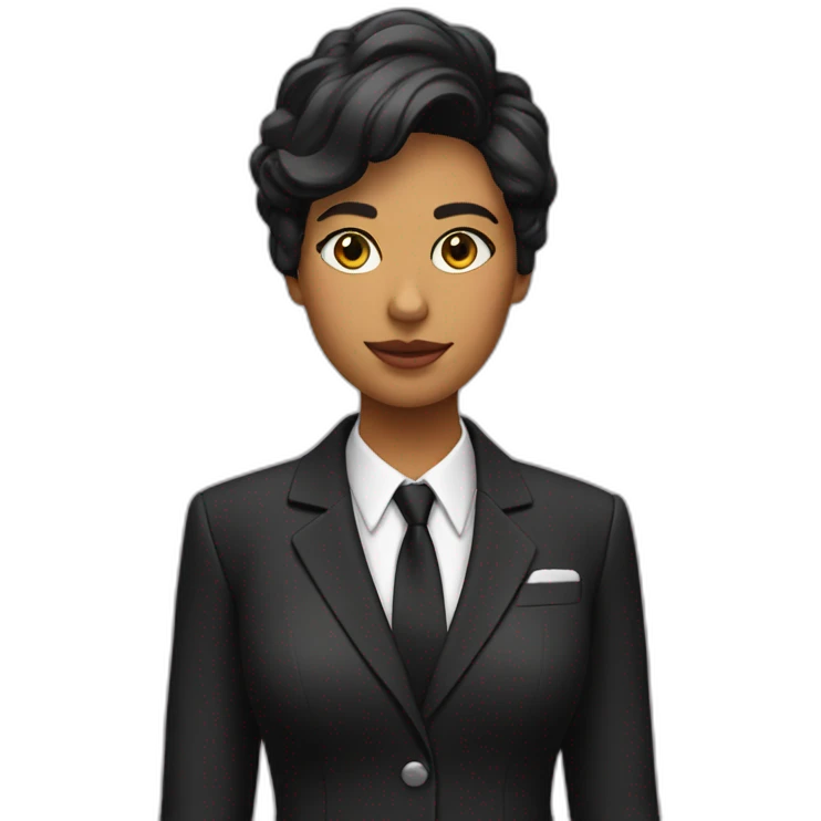 Chica con traje chaqueta negro emoji