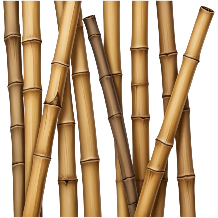 dried bamboo stalks, tan and brown color, cracked texture emoji