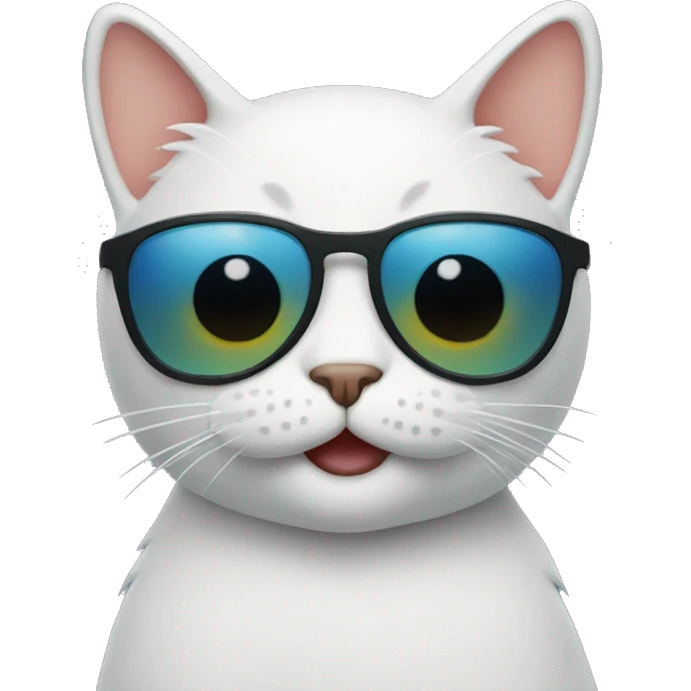 Happy cat with sunglasses  emoji