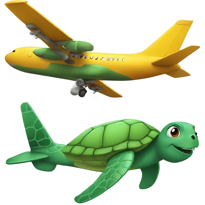 airplane and turtle emoji