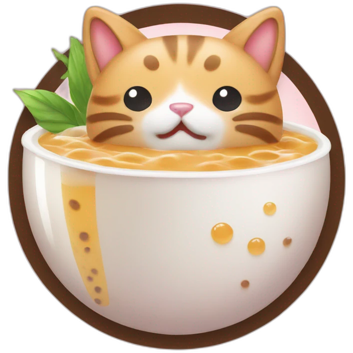 cat bubble tea emoji