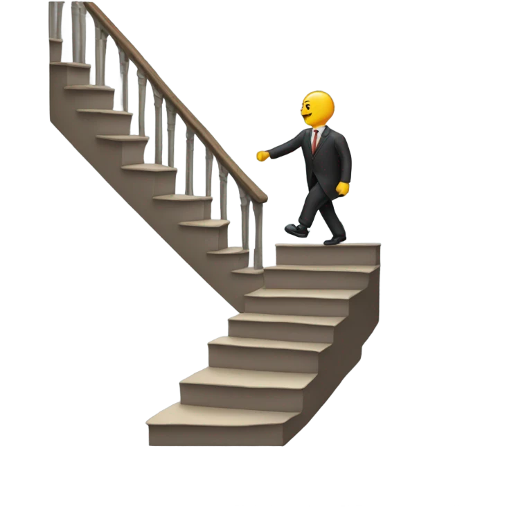 Stairway with walking legs emoji