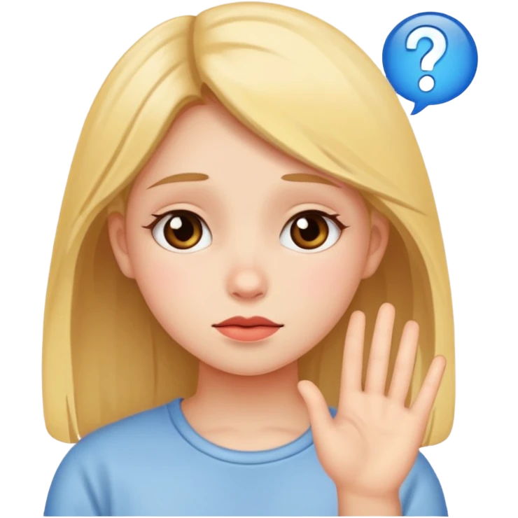 Girl expressing I miss you emotion emoji