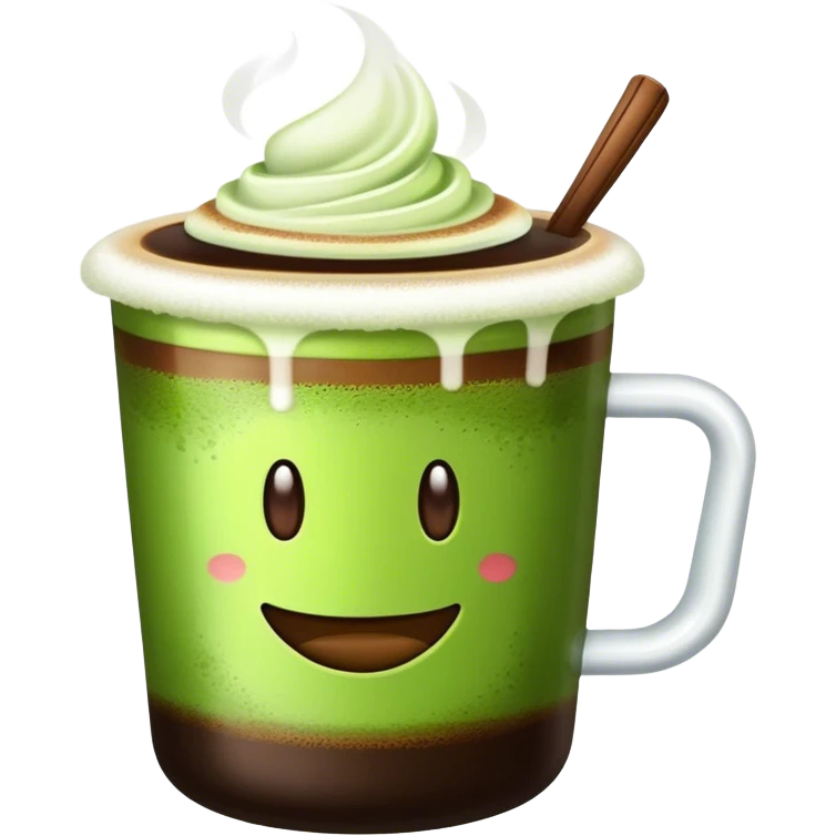 1 cup Coffee and 1 cup matcha emoji
