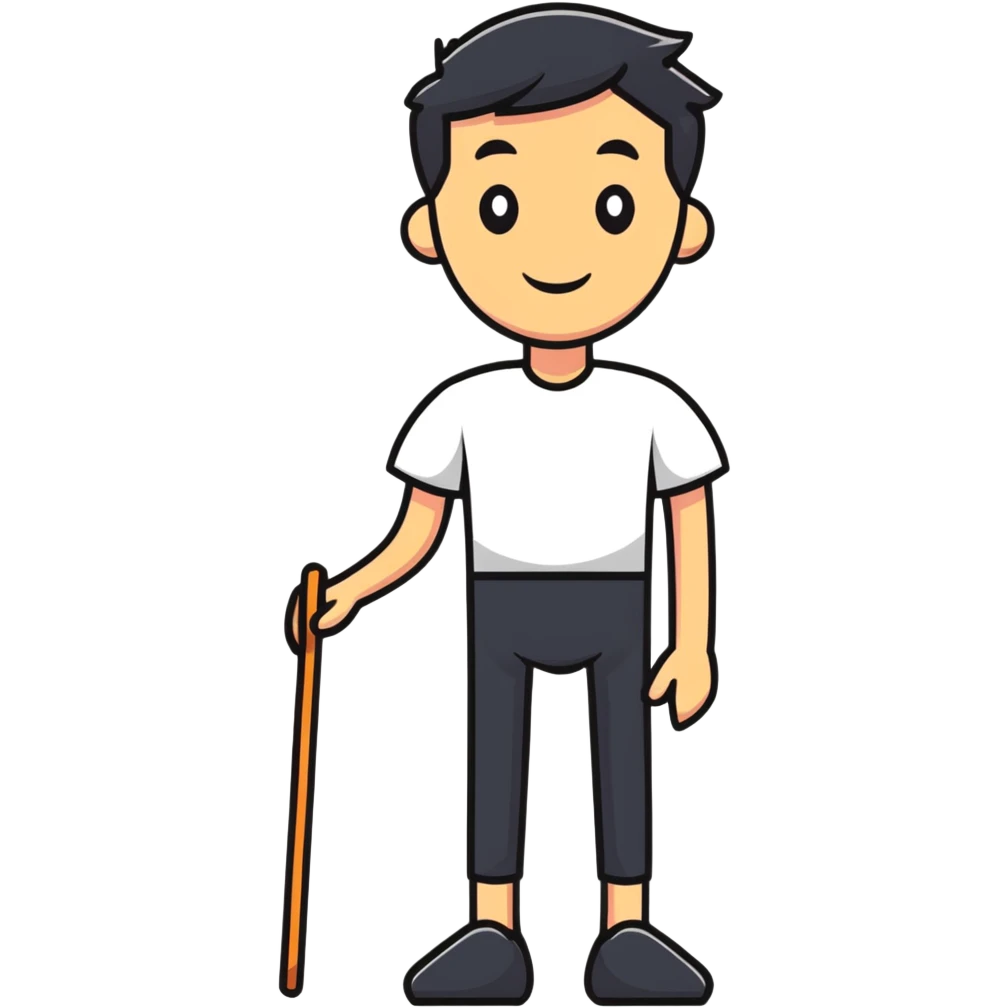 cartoon sticker of a man with a peg leg emoji