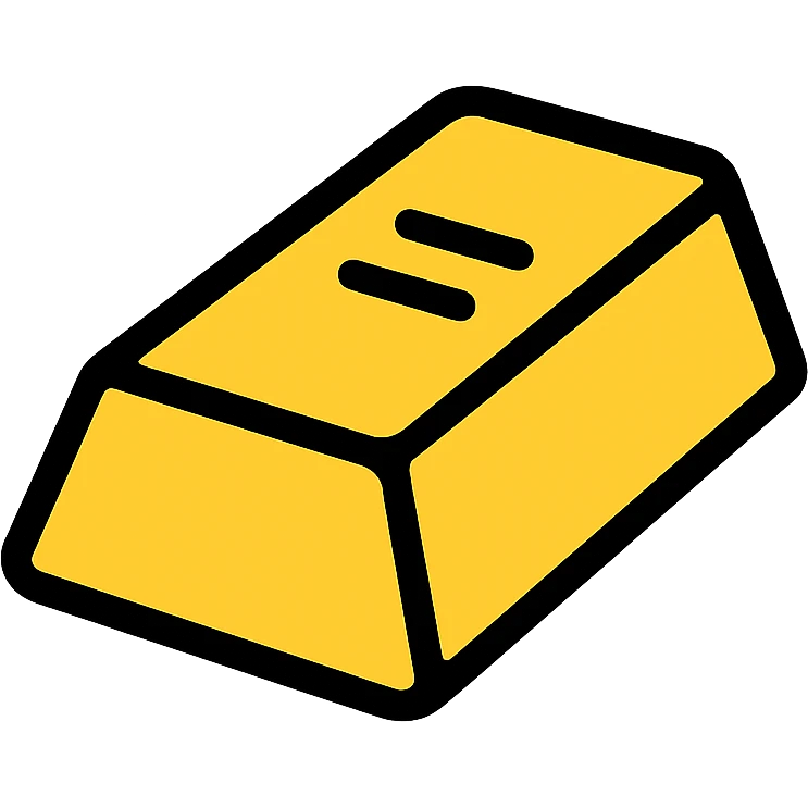 gold bar colored icon with black outlines emoji