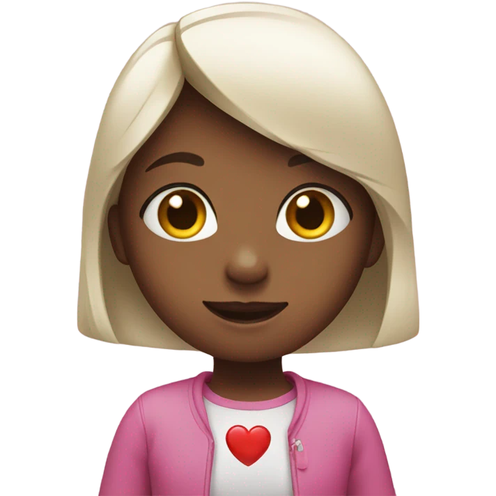 Girl with heart finger emoji