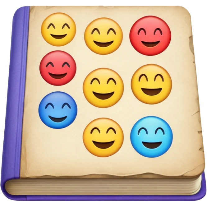 A textbook with the word 'emoji' written on the cover emoji