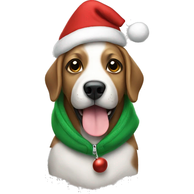 dog in a christmas hoodie emoji