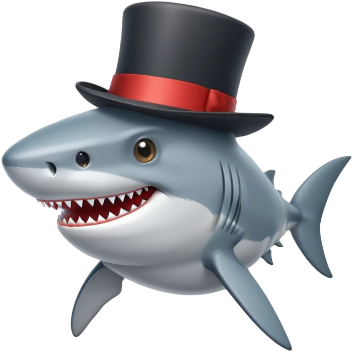 shark wearing a top hat emoji