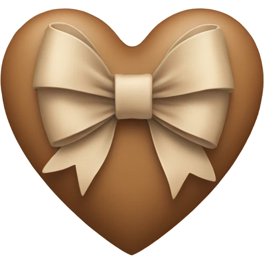 Beige - Brown Heart with bow emoji