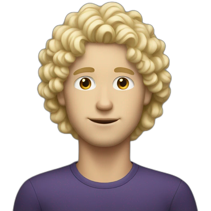 White blonde guy with curly hair emoji