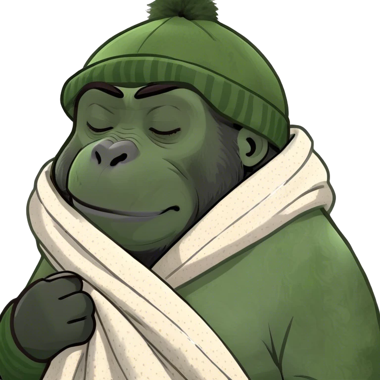 A sleepy gorilla emoji
