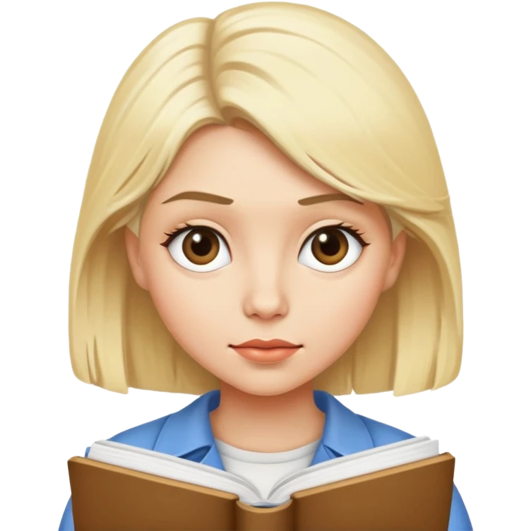 Blondie studying emoji