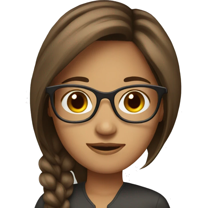 straight Brown haired girl with glasses emoji