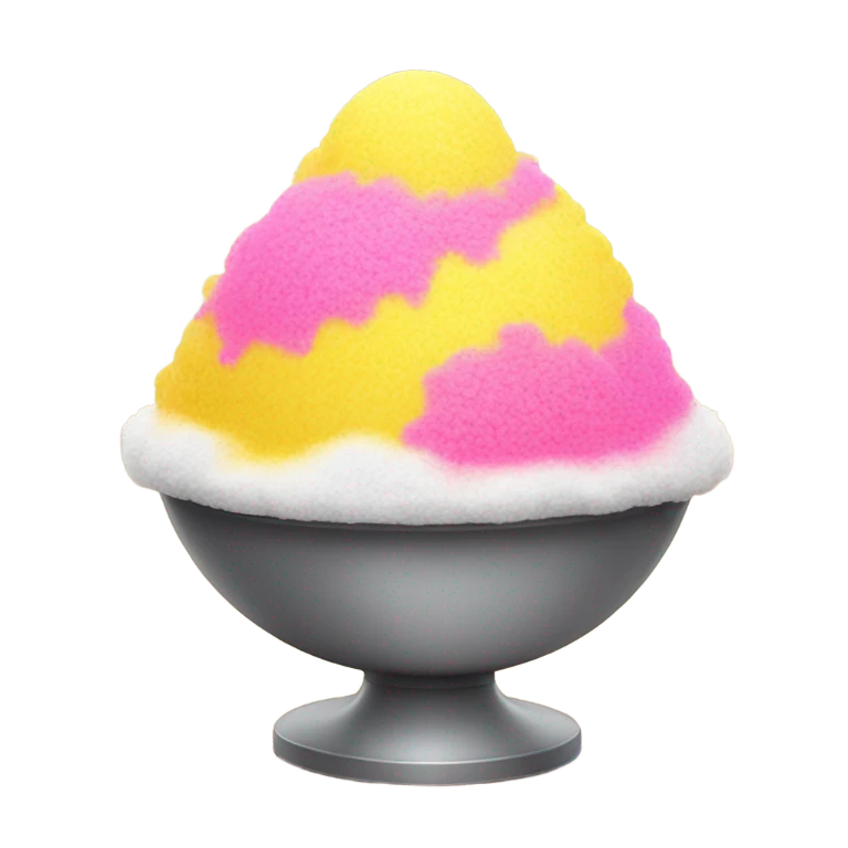 Yellow and pink shaved ice emoji