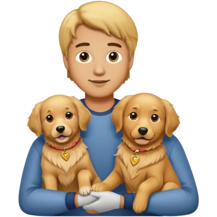 Guy holding a dog emoji