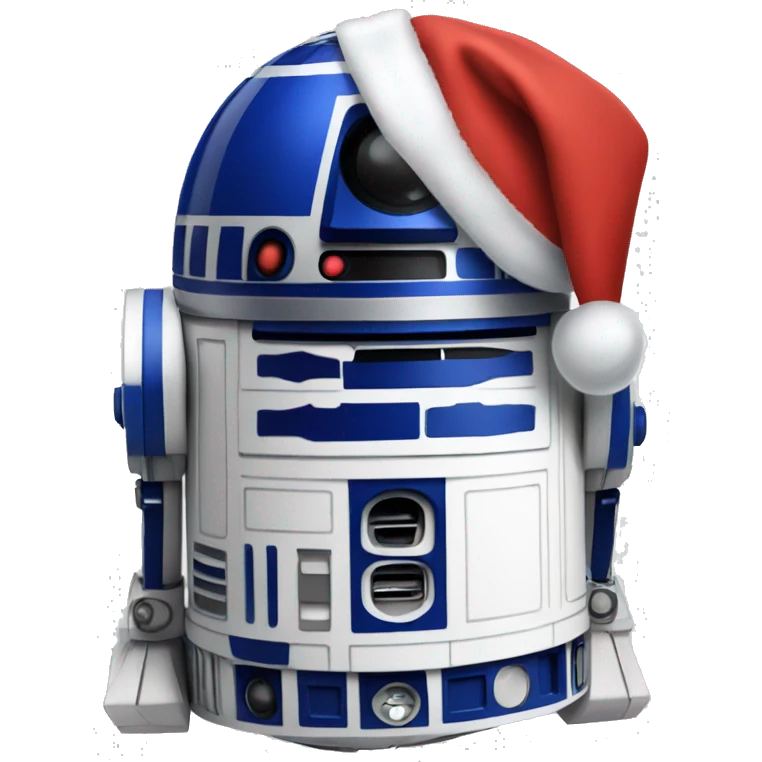 R2d2 wearing Santa hat emoji