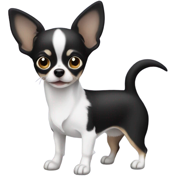 Black and white chihuahua emoji