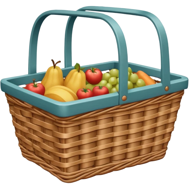 aesthetic wicker grocery basket emoji