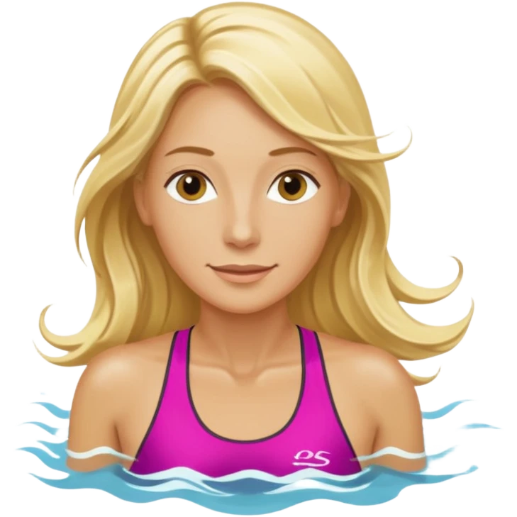 triathlete long blonde hair woman swim emoji