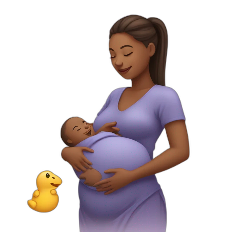 femme enceinte avec un bébé emoji