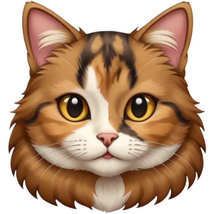 a young female brown and black tabby cat, emoji