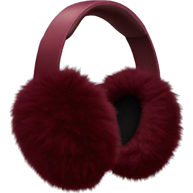 Burgundy fluffy earmuffs  emoji