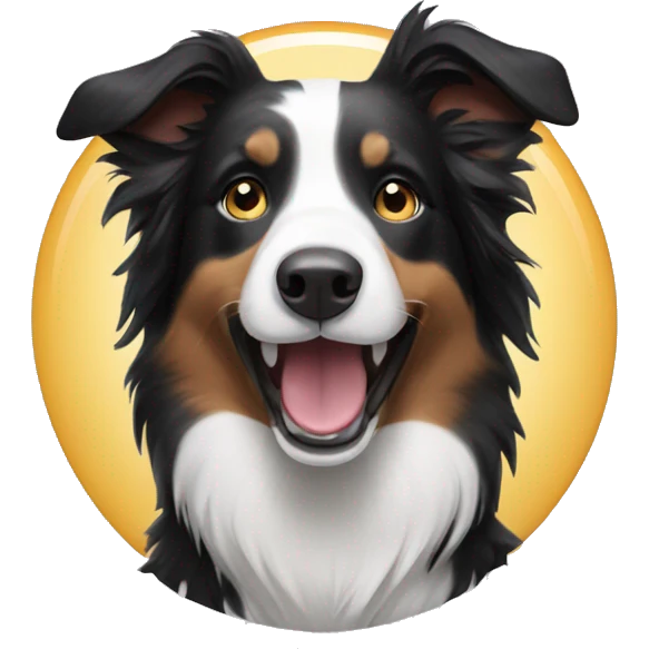 Border collie smiling emoji