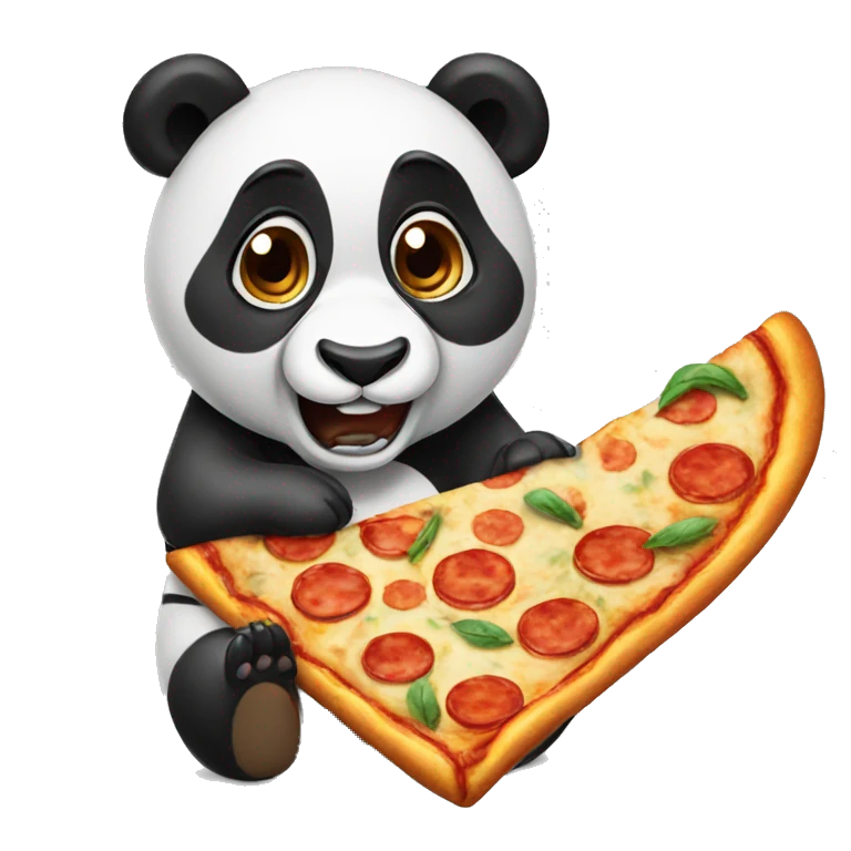 Panda eating pizza emoji