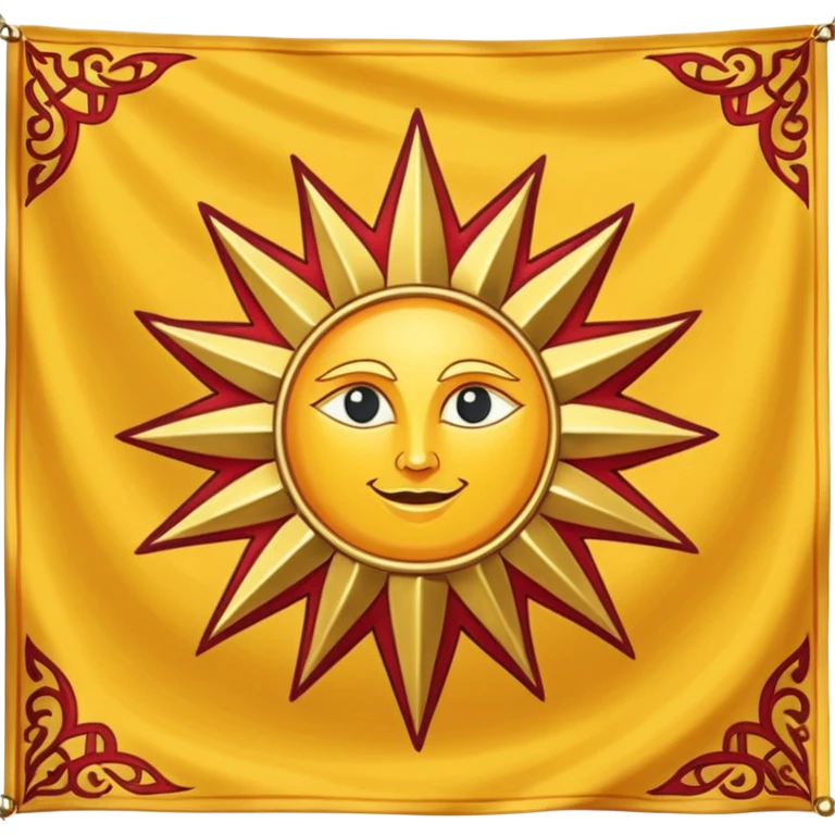 Majestic 8-pointed Sun Medieval Banner heraldry flag emoji