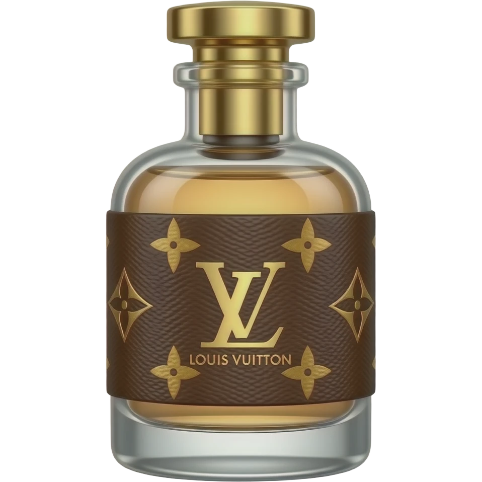 Creame unna botella de perfume muy realista y llamativa estilo Louis Voitton sin marca dejalo generico emoji