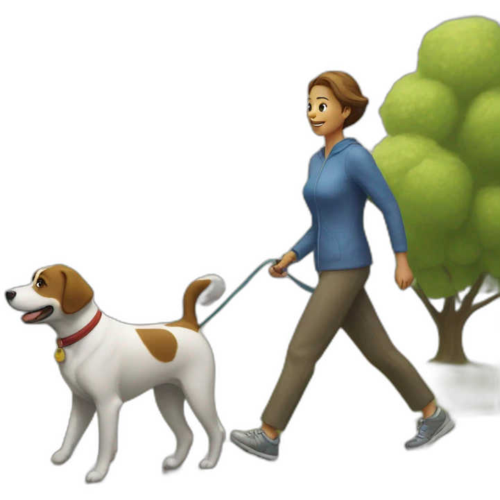 eating-and-walking-the-dog emoji