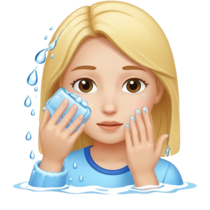 girl washing her face emoji