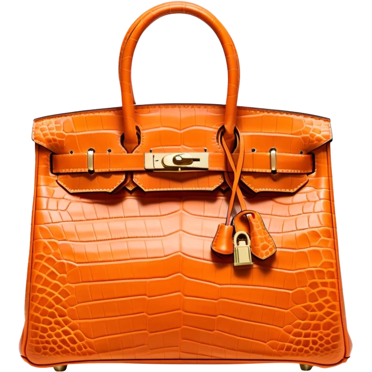 orange crocodile birkin hermes bag emoji