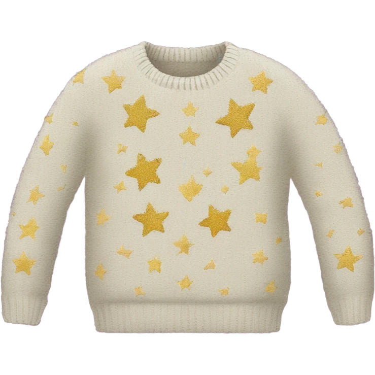 Knit sweater with star glitter patterned emoji