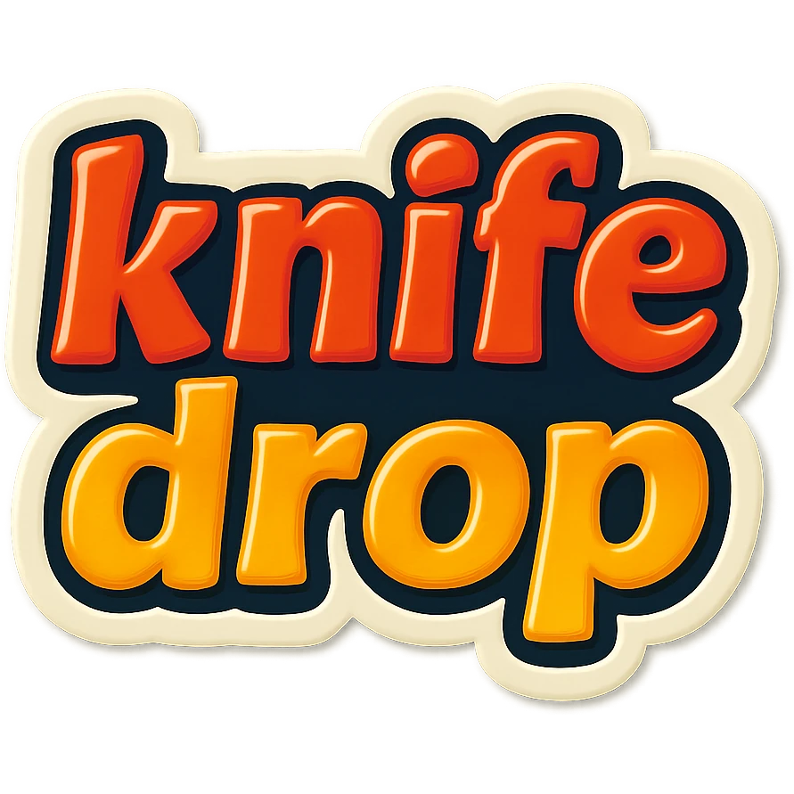 a logo, resembling that of a video tube site, for the text: "knife drop" emoji
